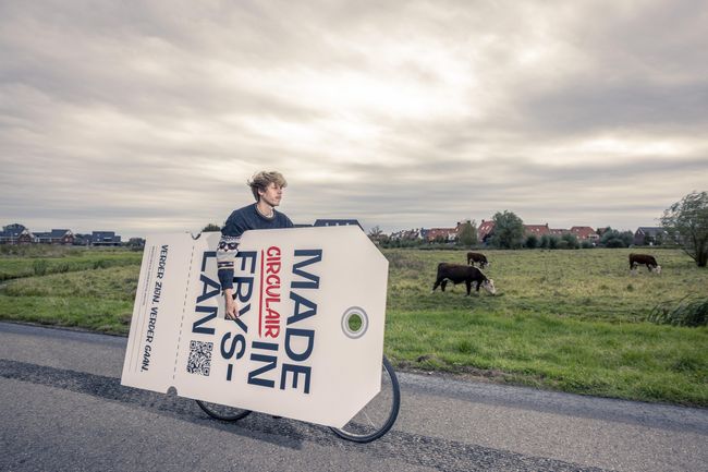 Circulair Friesland bord en fiets